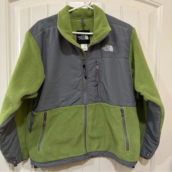 The North Face Green and Gray Denali Jacket - Picture 1 of 5